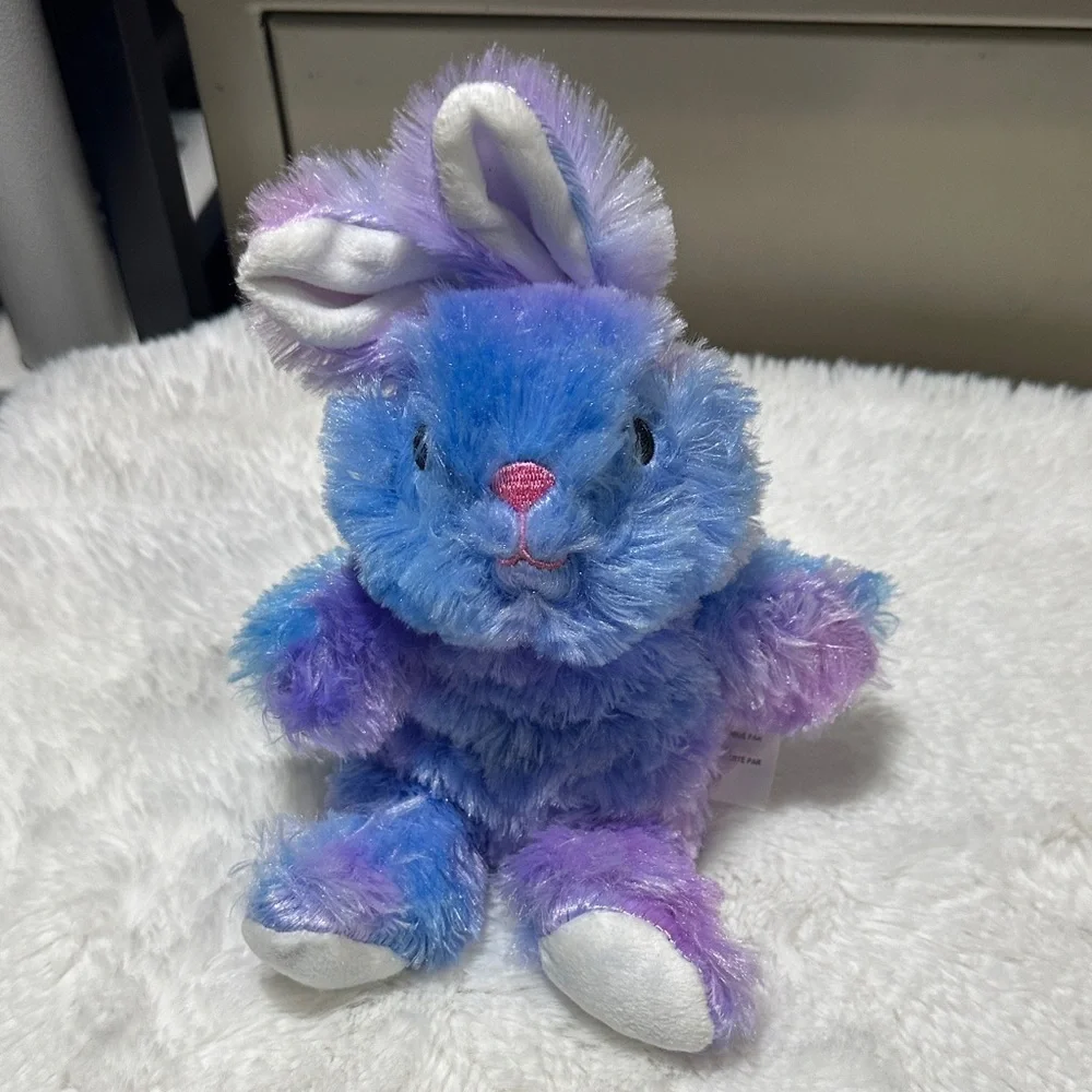 Fluffy Pet Bunny Toy - Blue and Purple